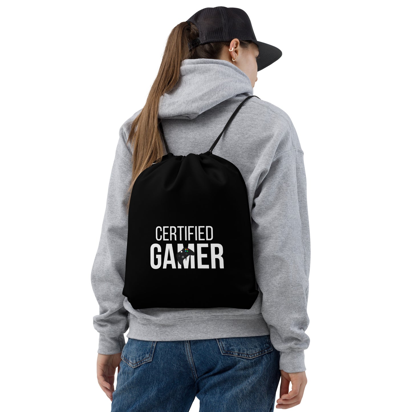 Certified gamer Drawstring bag