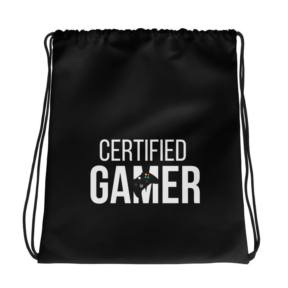 Certified gamer Drawstring bag