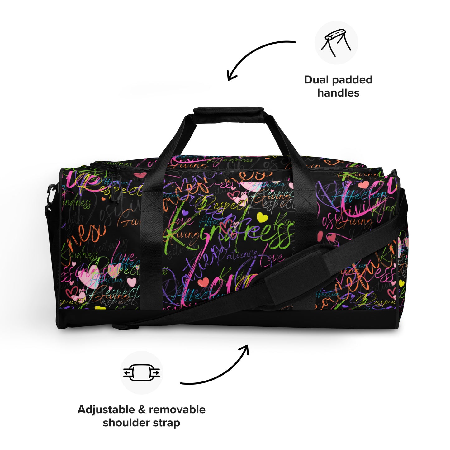 Positive words Duffle bag ( black )