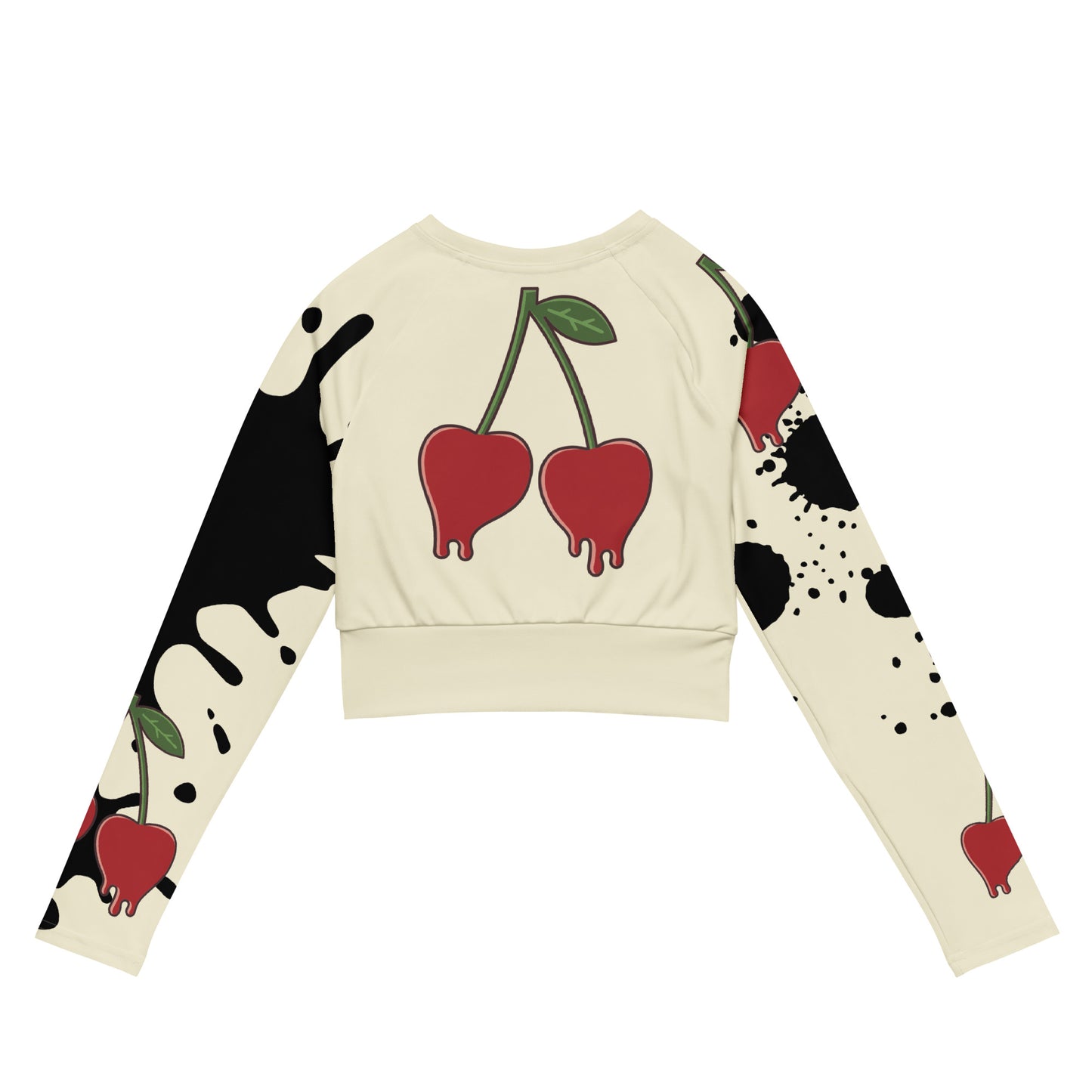 Eco-friendly long-sleeve Cherry crop top