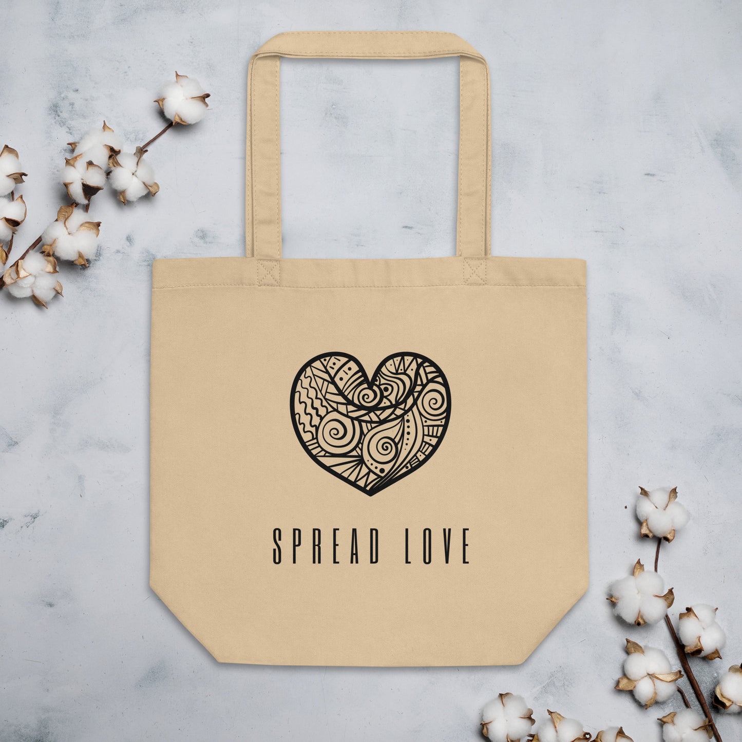 100% Organic Cotton Spread Love Eco Tote Bag