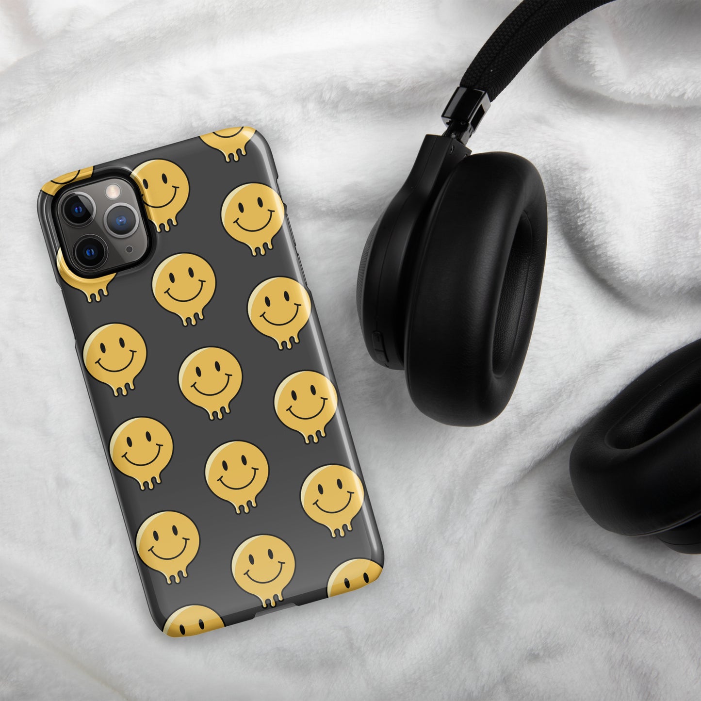 Charcoal Grey Smiley Face Snap case for iPhone®