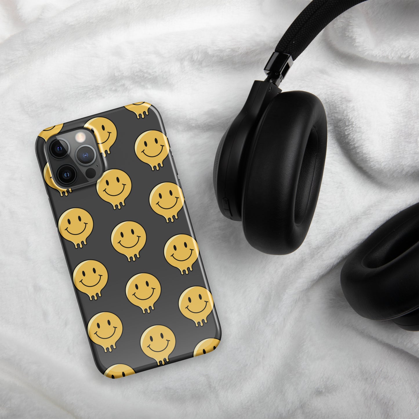 Charcoal Grey Smiley Face Snap case for iPhone®