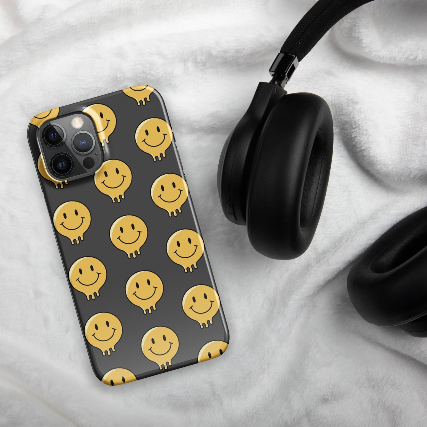 Charcoal Grey Smiley Face Snap case for iPhone®