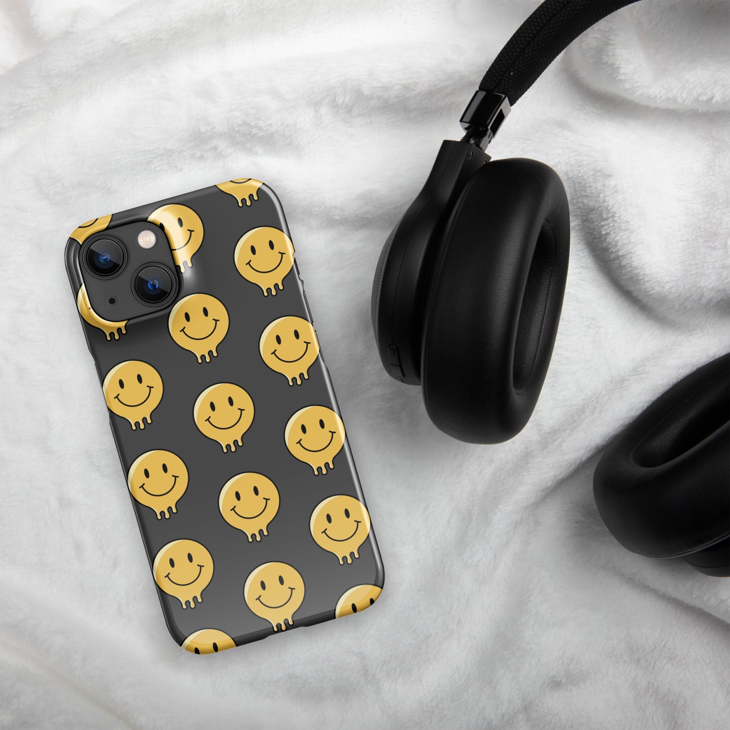 Charcoal Grey Smiley Face Snap case for iPhone®