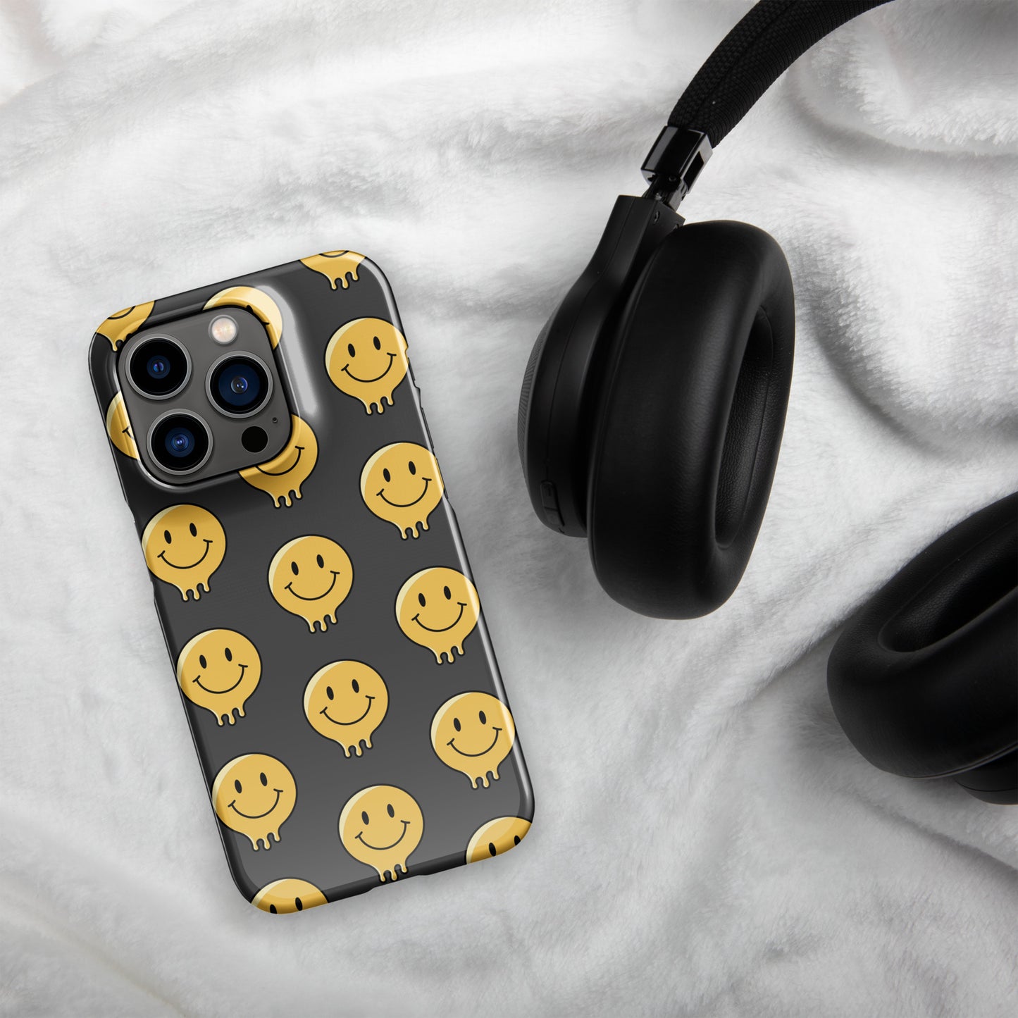 Charcoal Grey Smiley Face Snap case for iPhone®