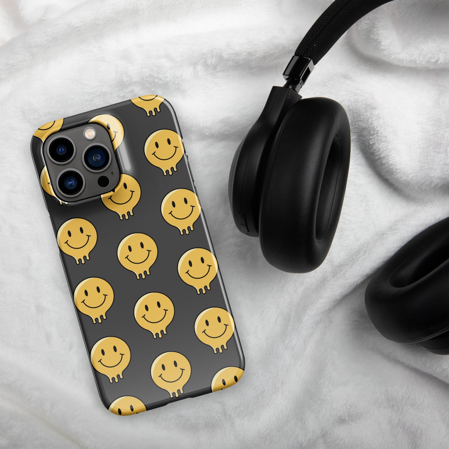 Charcoal Grey Smiley Face Snap case for iPhone®