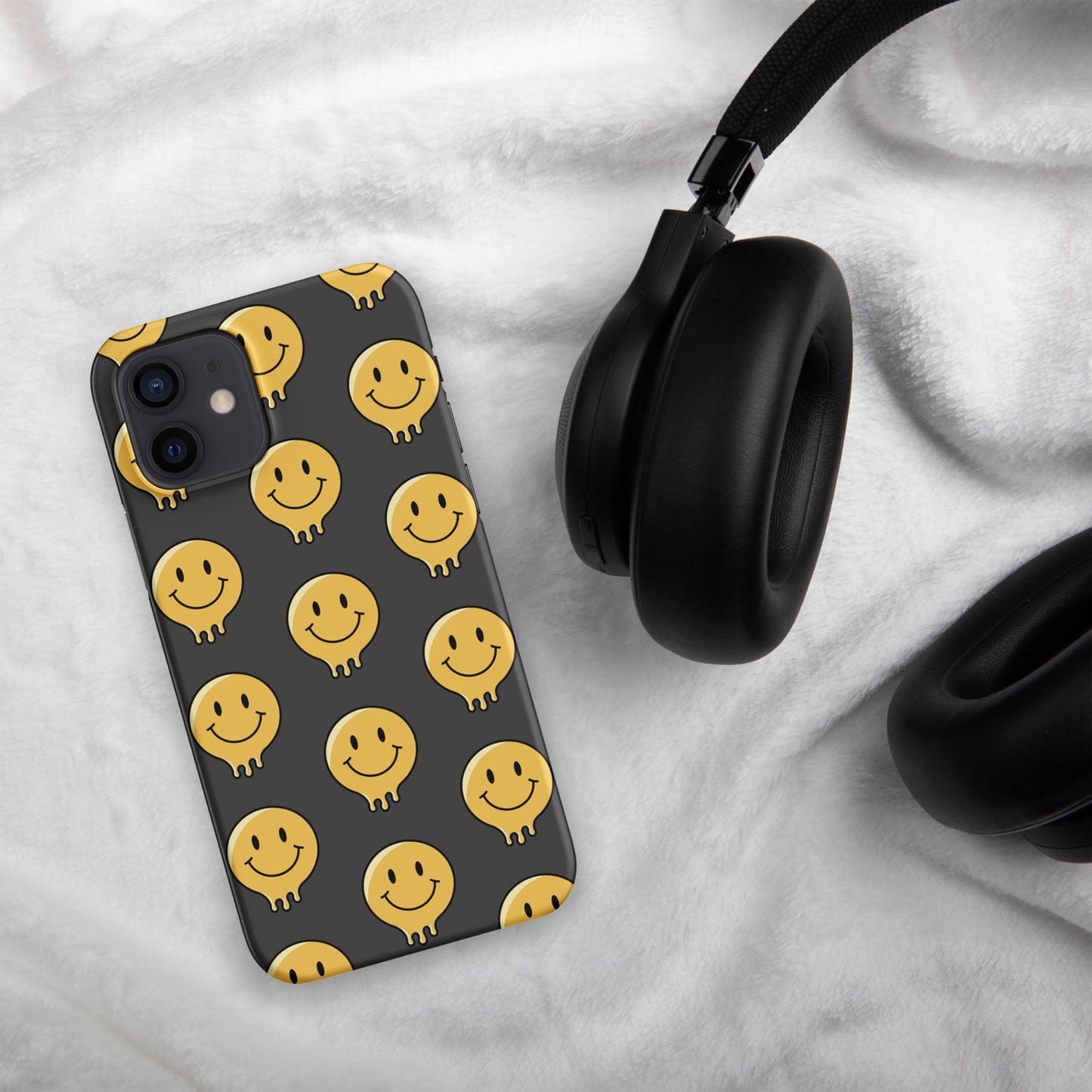 Charcoal Grey Smiley Face Snap case for iPhone®