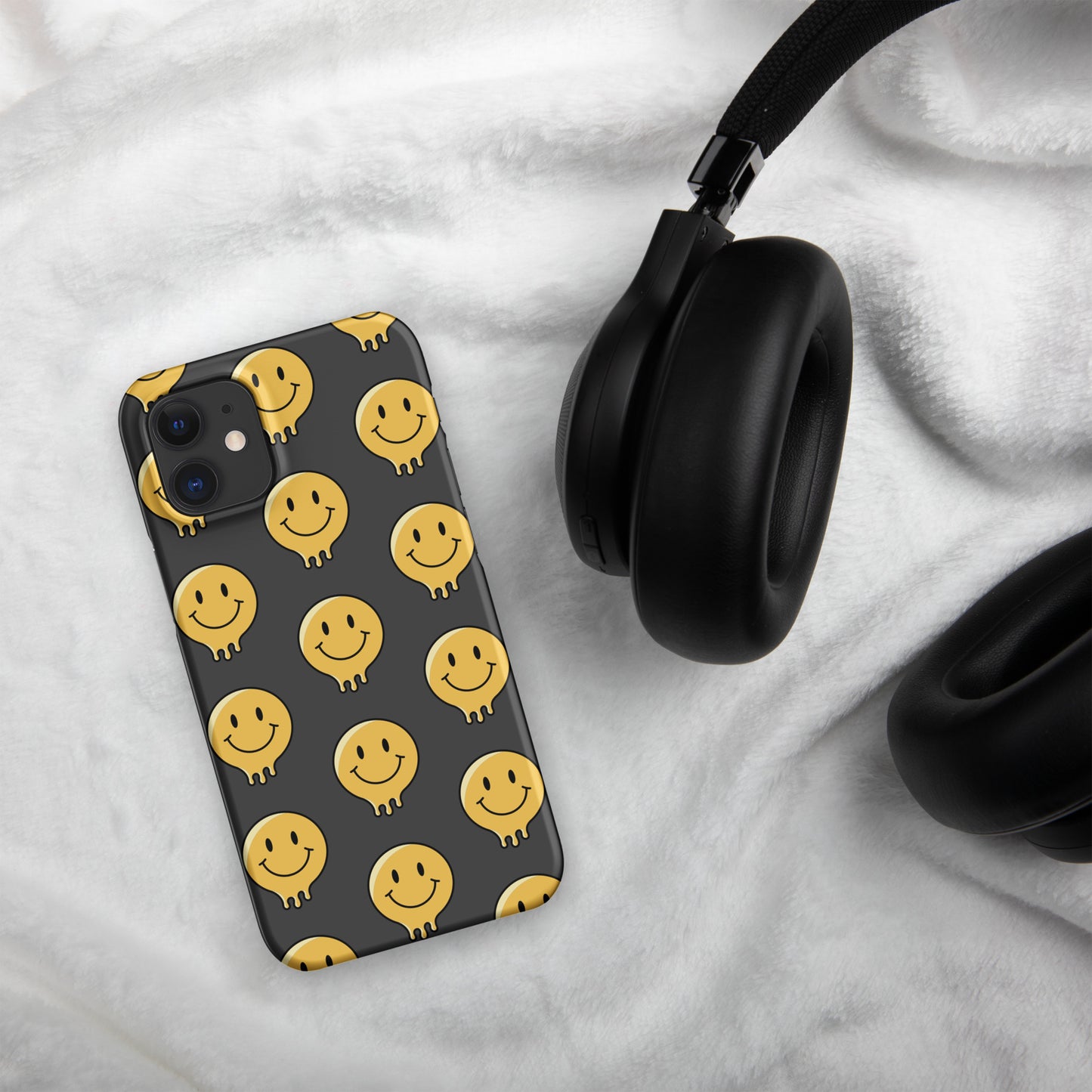 Charcoal Grey Smiley Face Snap case for iPhone®