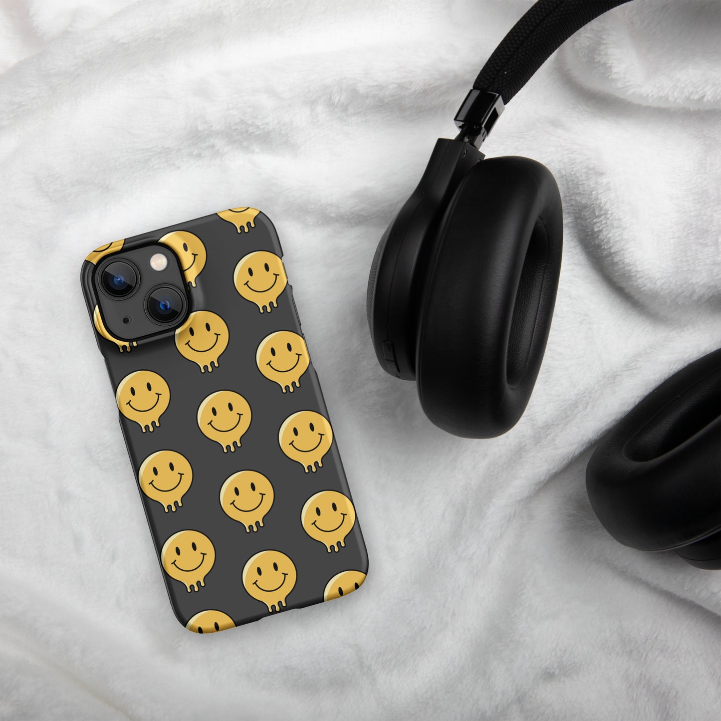 Charcoal Grey Smiley Face Snap case for iPhone®