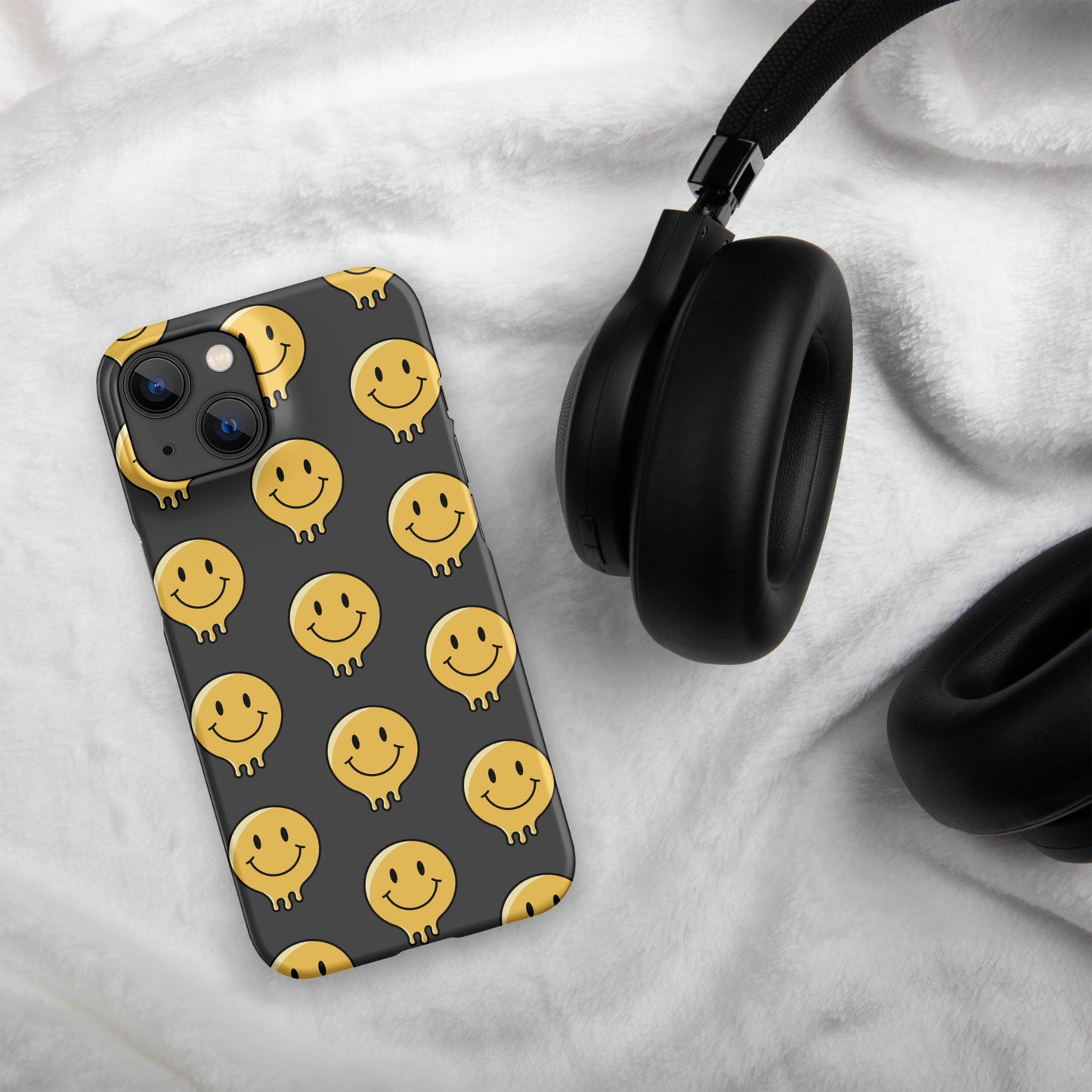 Charcoal Grey Smiley Face Snap case for iPhone®