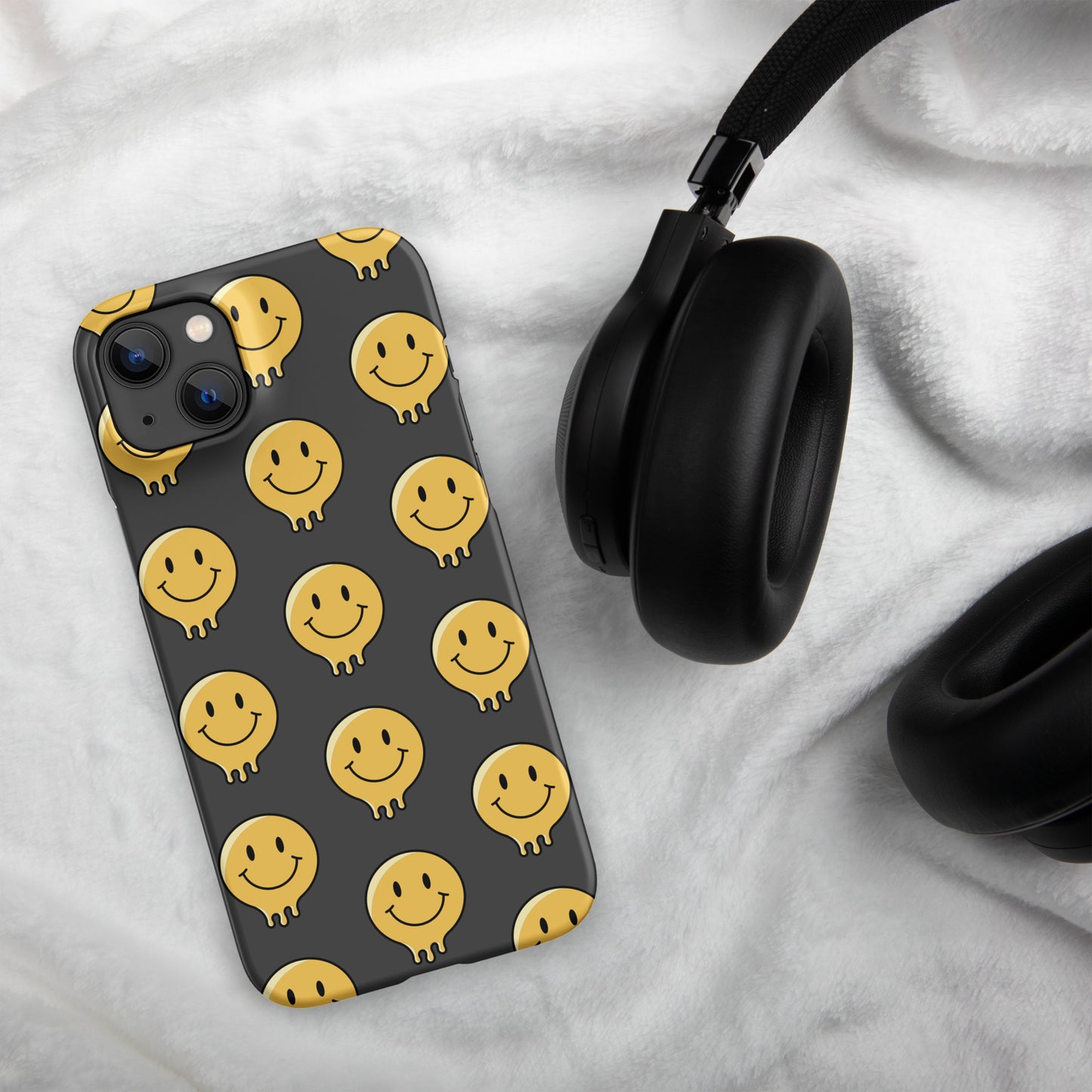 Charcoal Grey Smiley Face Snap case for iPhone®