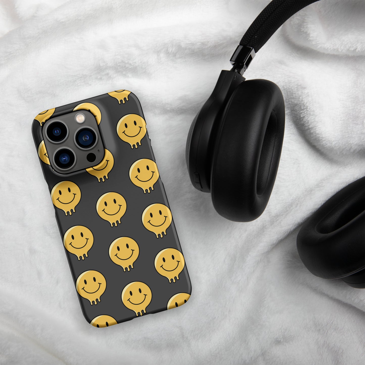 Charcoal Grey Smiley Face Snap case for iPhone®