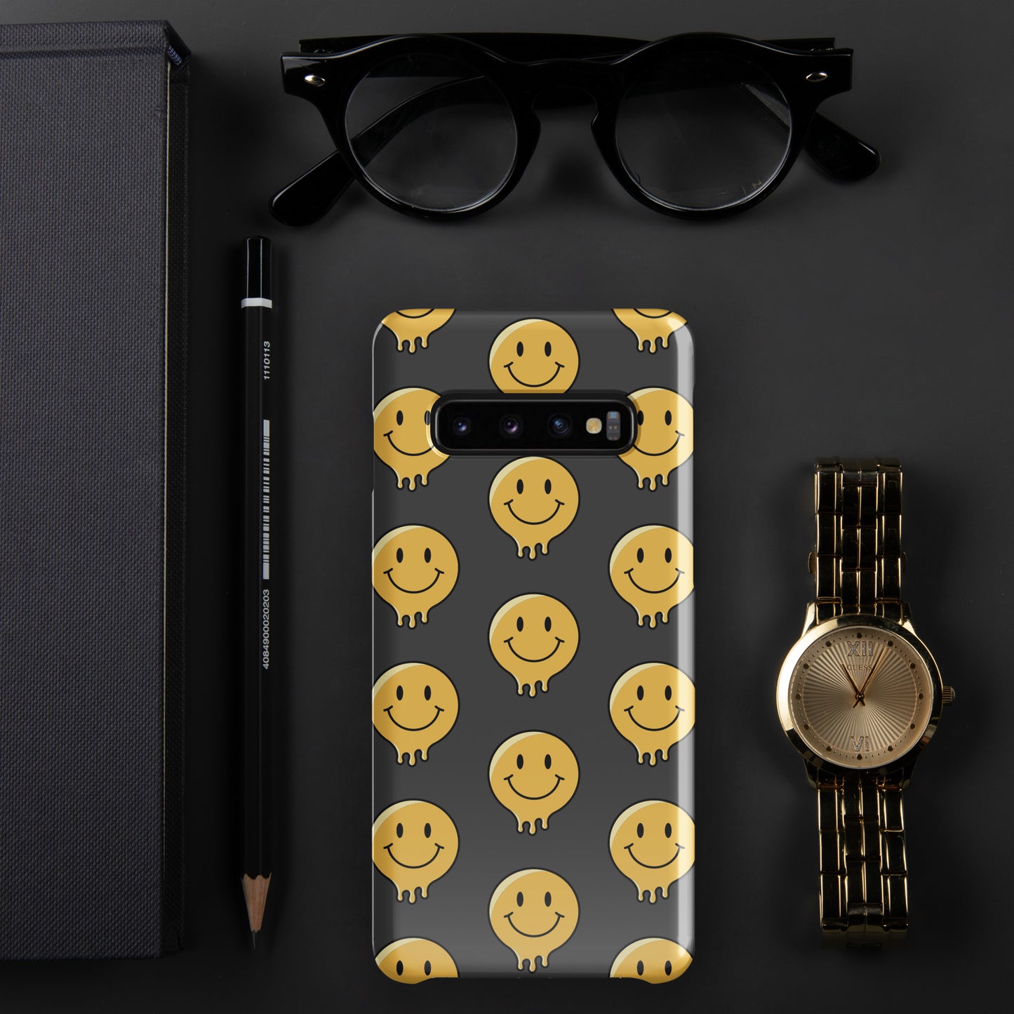 Charcoal Grey Smiley Face Snap case for Samsung®