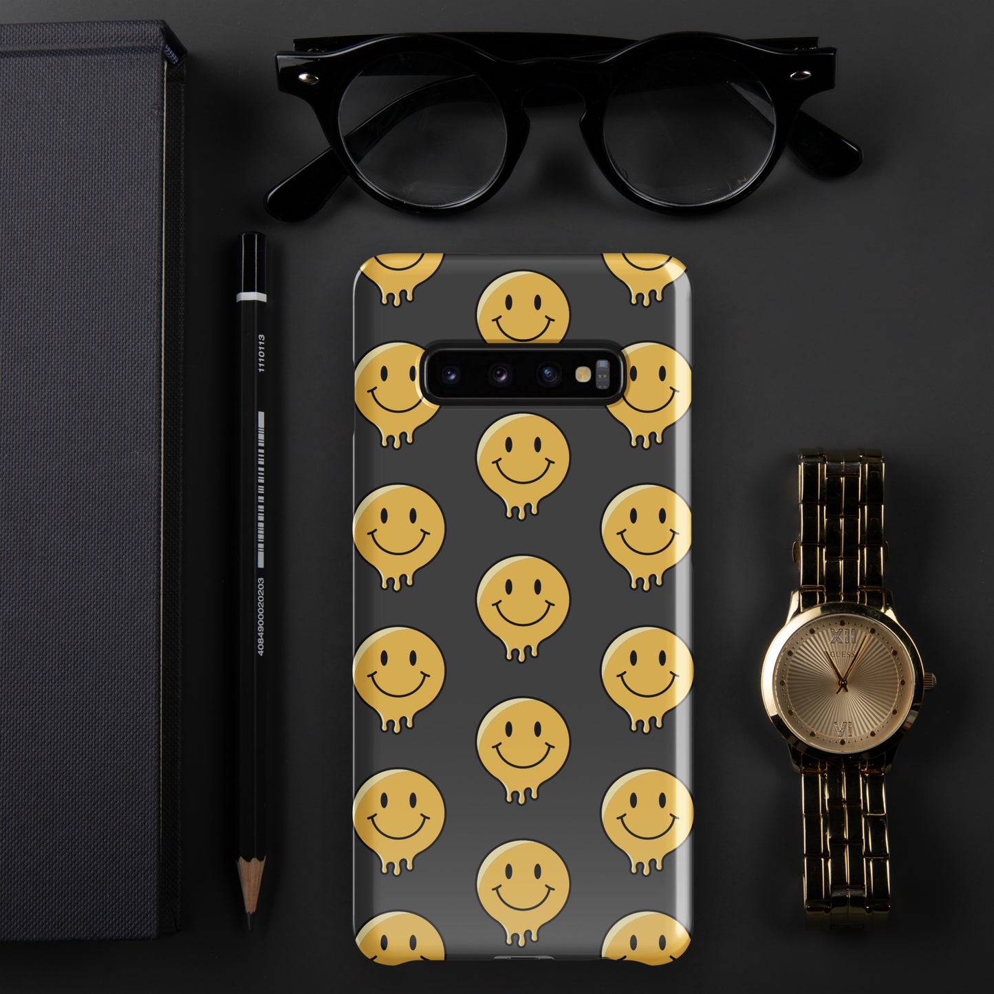 Charcoal Grey Smiley Face Snap case for Samsung®