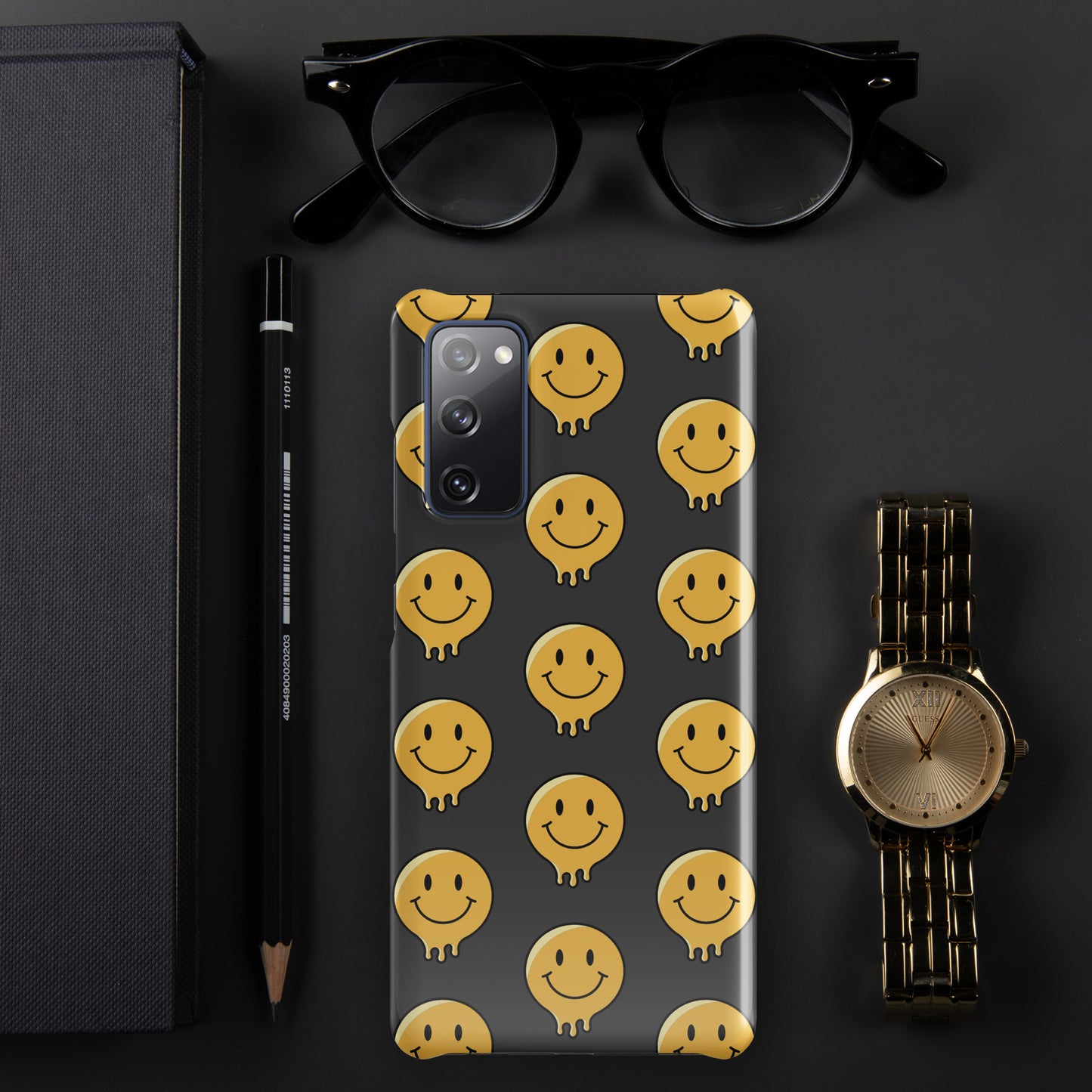 Charcoal Grey Smiley Face Snap case for Samsung®