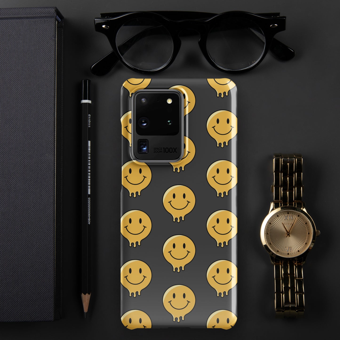 Charcoal Grey Smiley Face Snap case for Samsung®