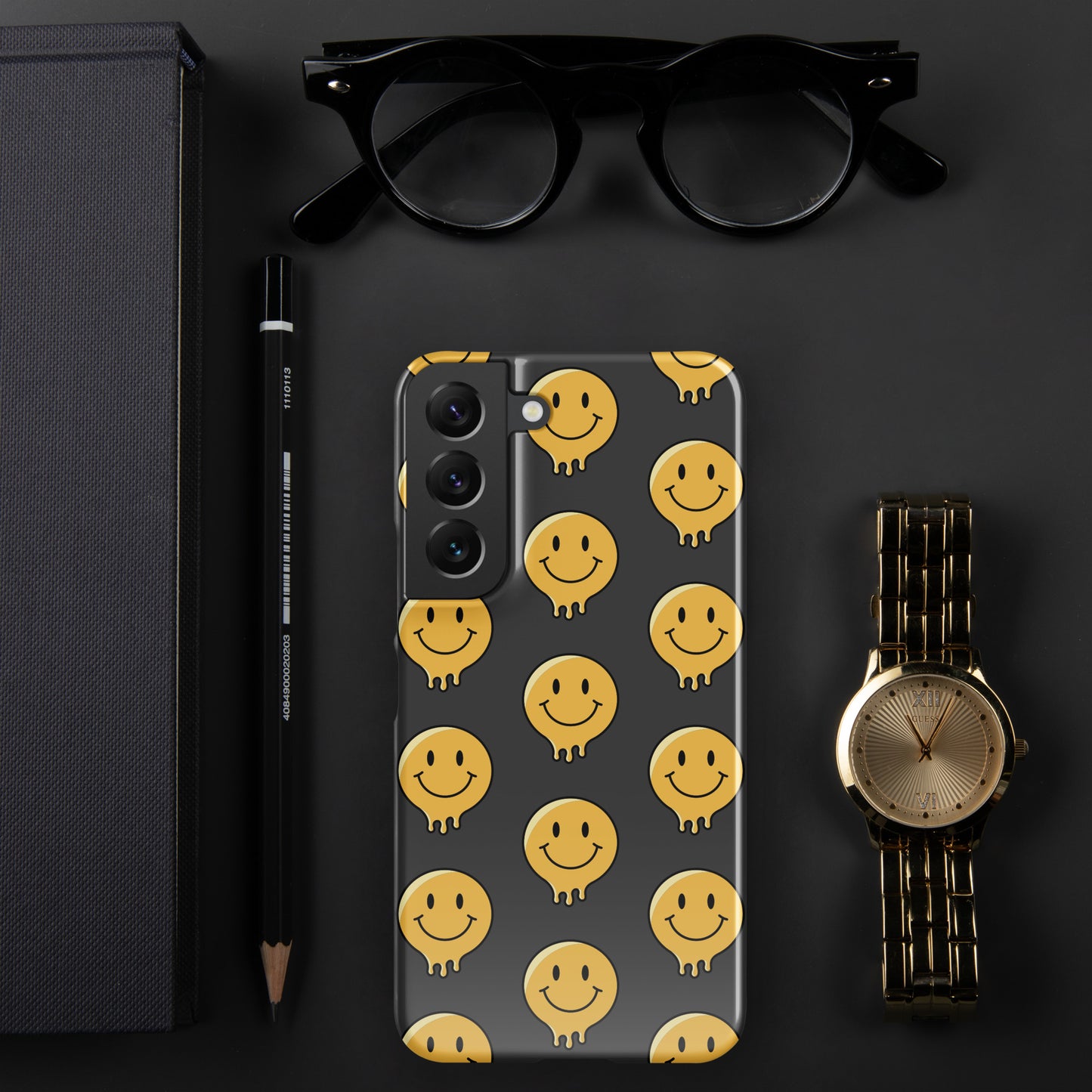 Charcoal Grey Smiley Face Snap case for Samsung®