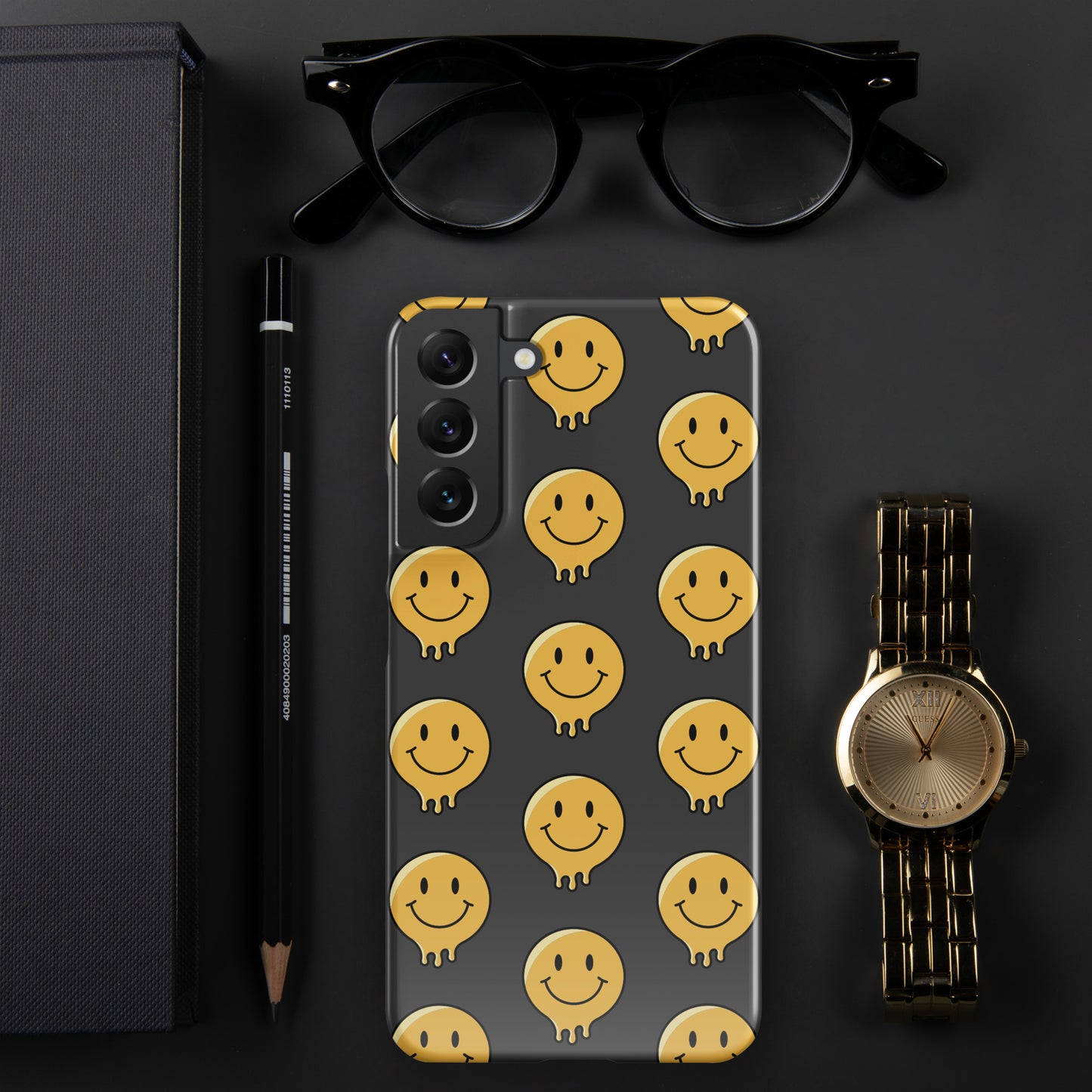 Charcoal Grey Smiley Face Snap case for Samsung®