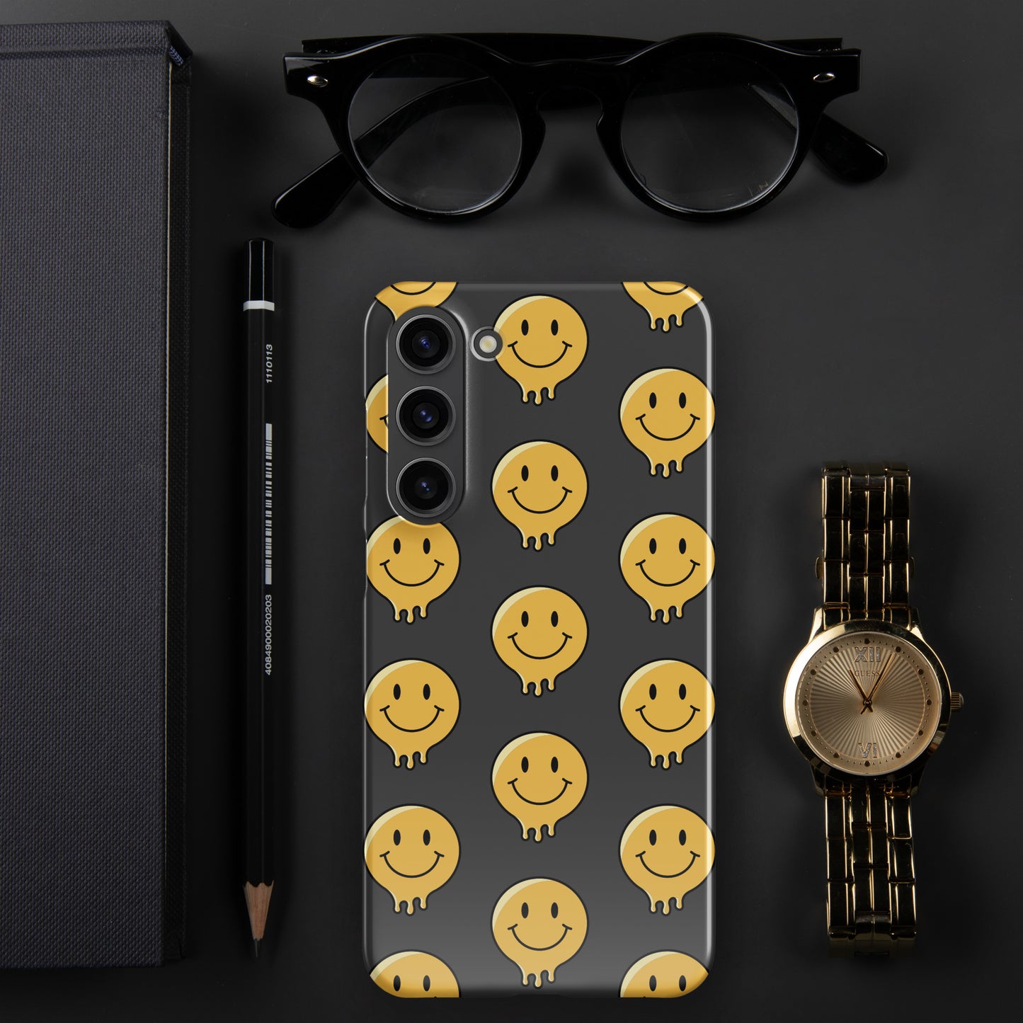 Charcoal Grey Smiley Face Snap case for Samsung®