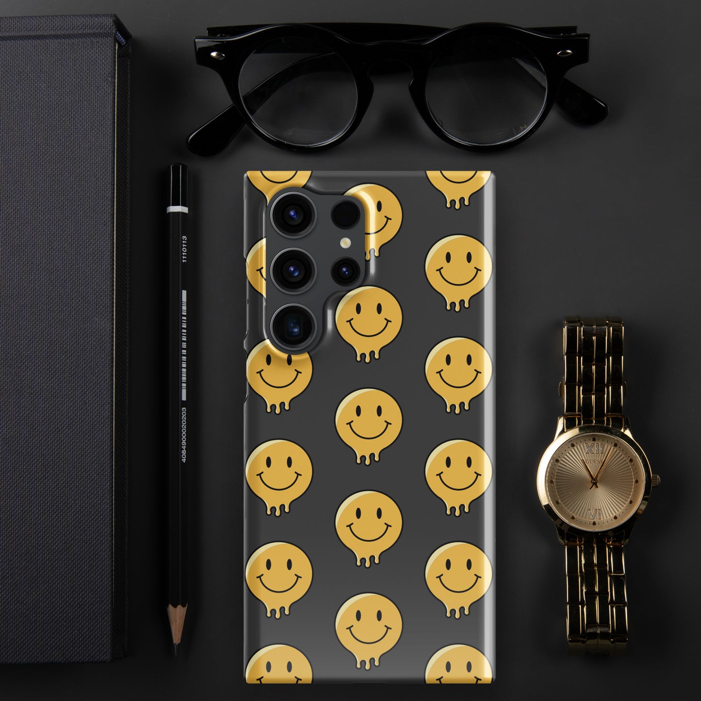 Charcoal Grey Smiley Face Snap case for Samsung®