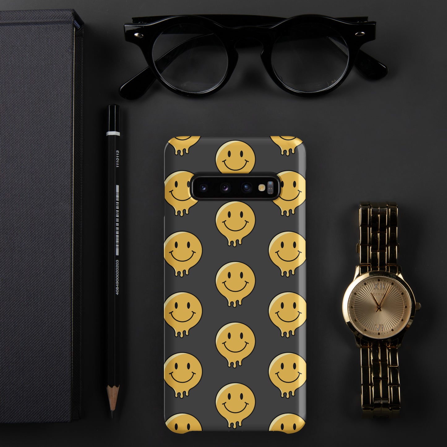 Charcoal Grey Smiley Face Snap case for Samsung®