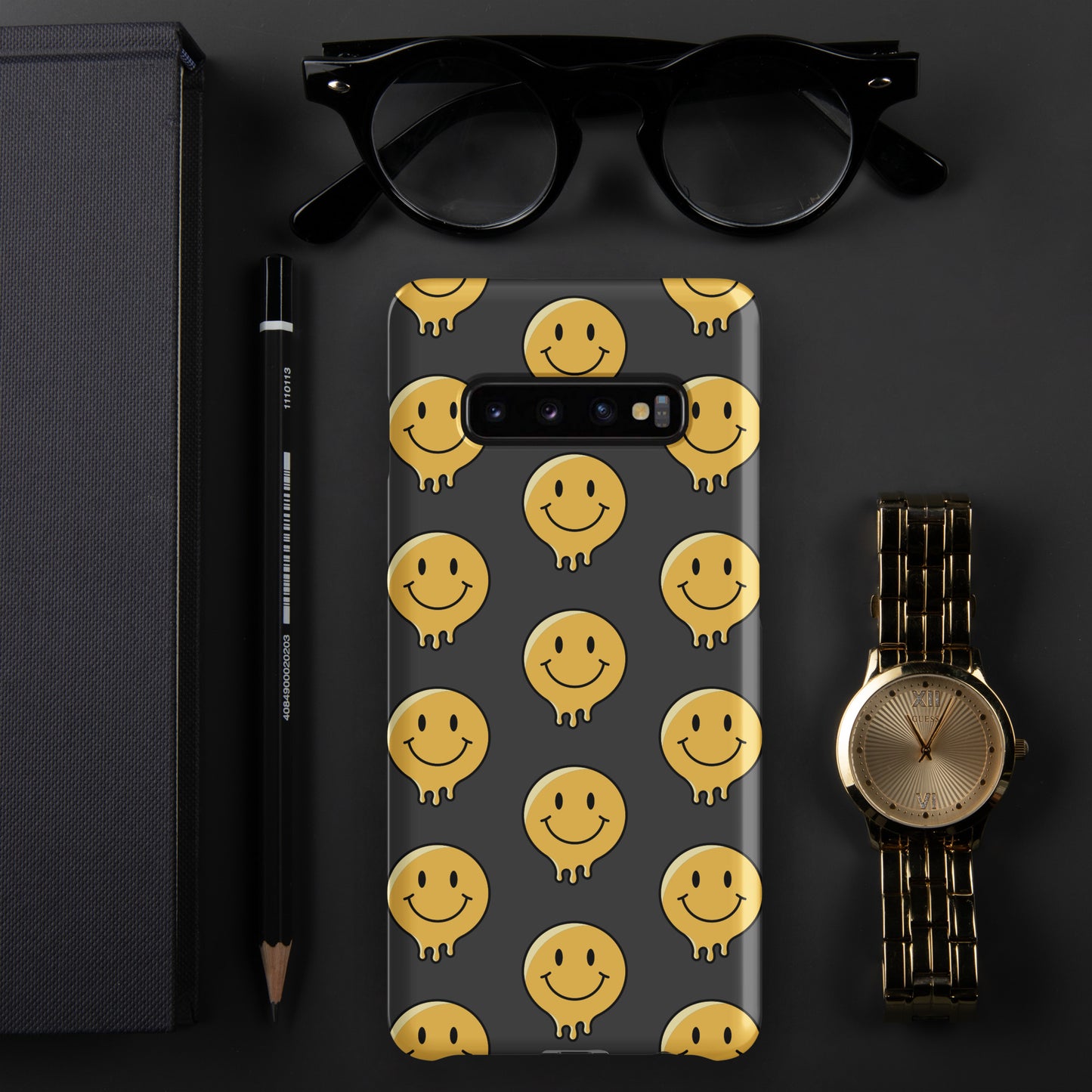 Charcoal Grey Smiley Face Snap case for Samsung®