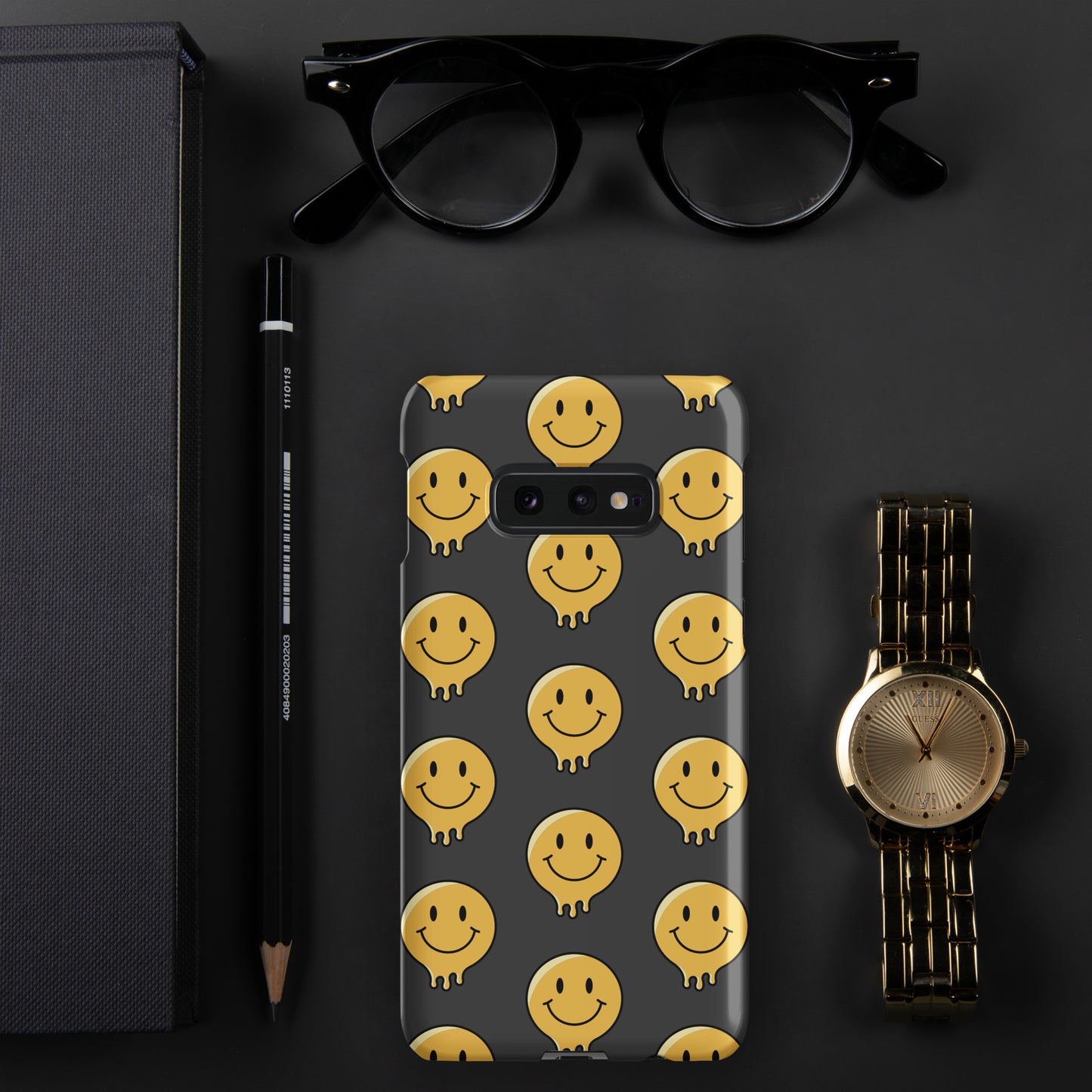 Charcoal Grey Smiley Face Snap case for Samsung®