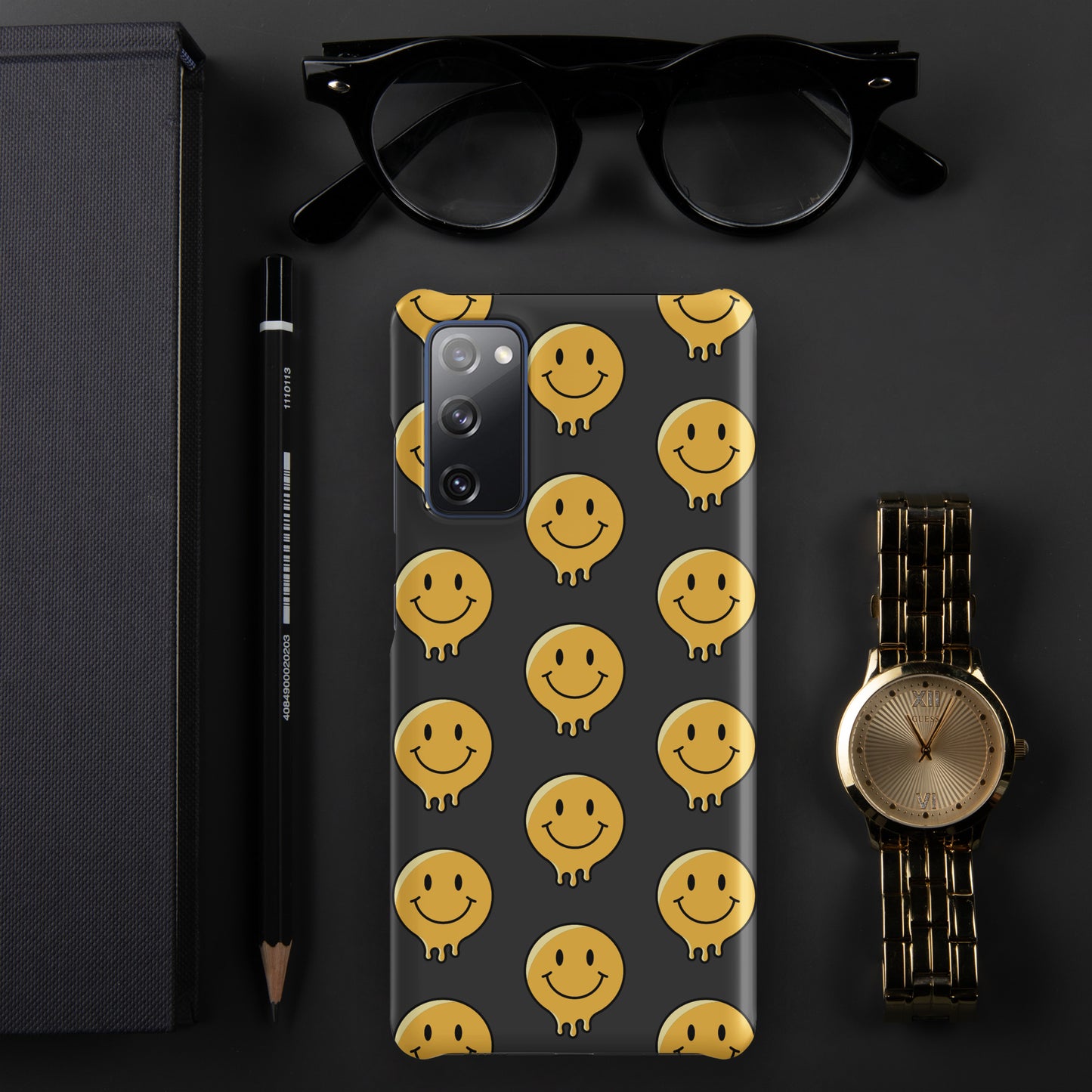 Charcoal Grey Smiley Face Snap case for Samsung®