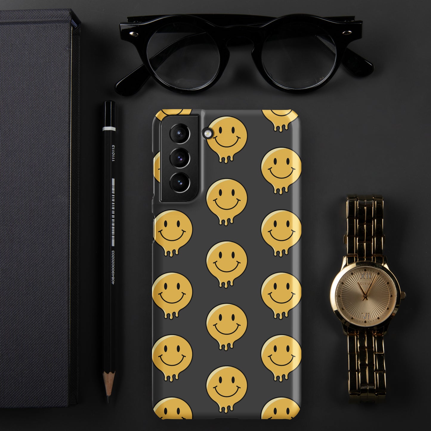 Charcoal Grey Smiley Face Snap case for Samsung®