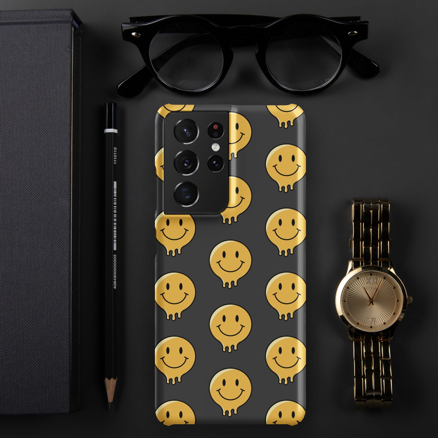 Charcoal Grey Smiley Face Snap case for Samsung®