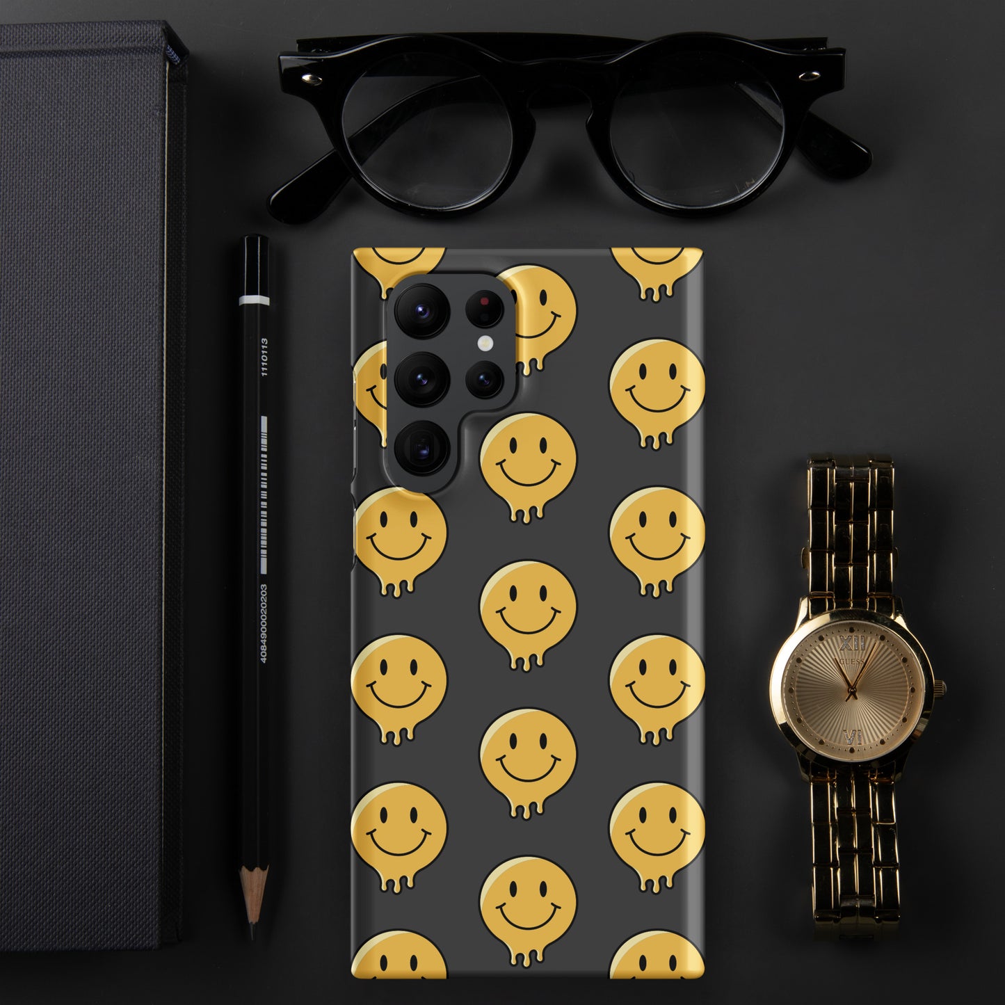 Charcoal Grey Smiley Face Snap case for Samsung®