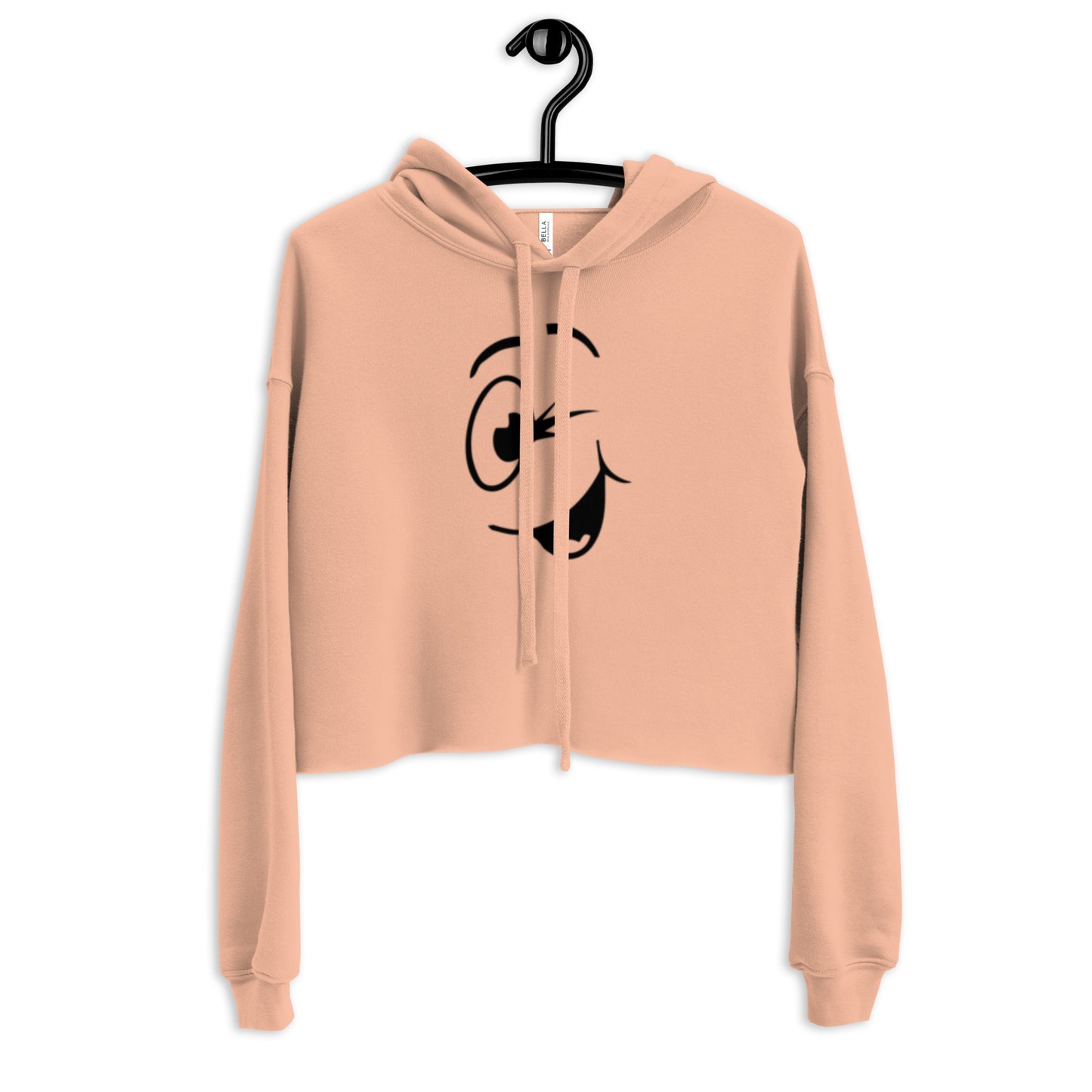 Winking Smiley Crop Hoodie