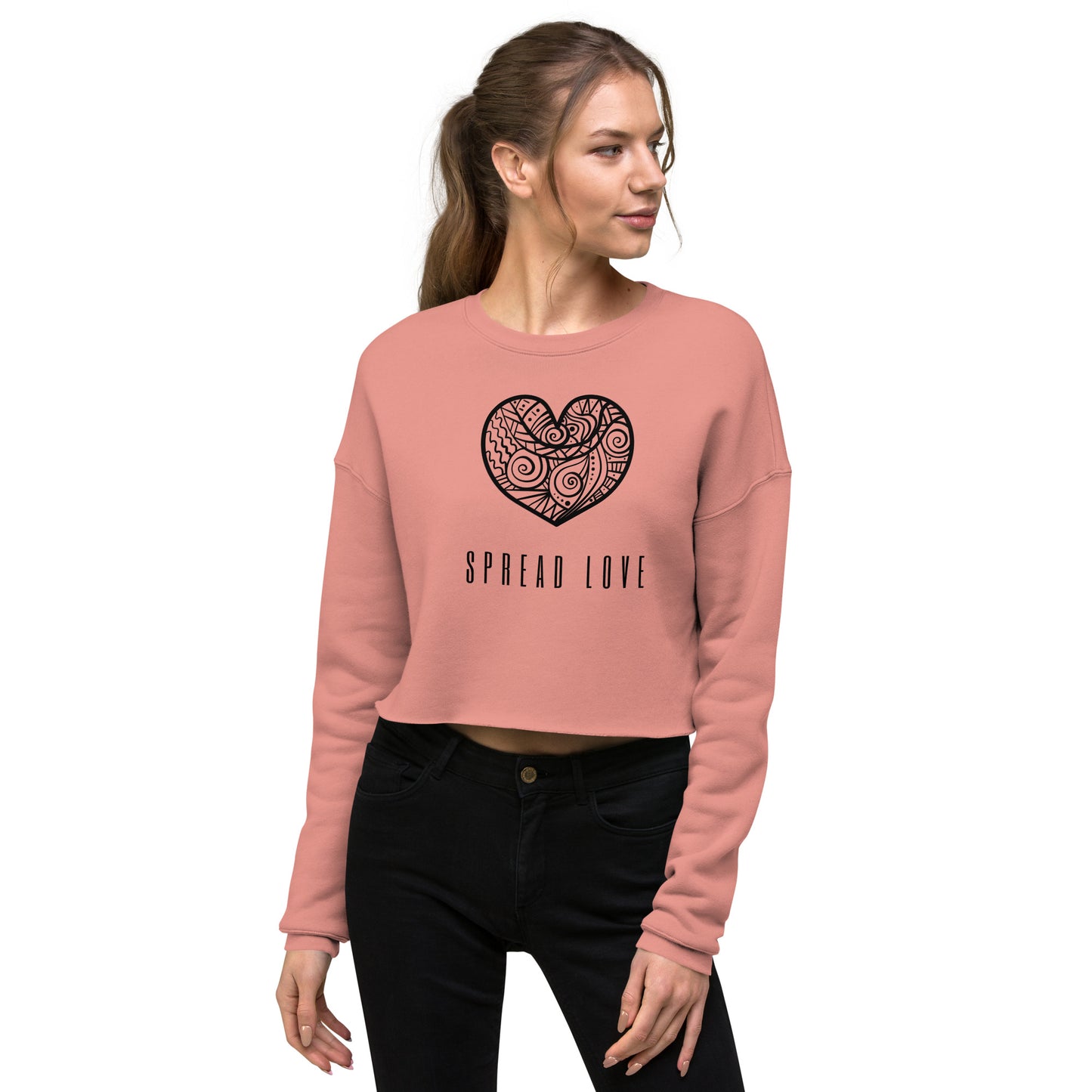 Spread Love Crop Sweatshirt (black font)