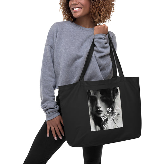 Stoned Face, Art & Intimacy - Large organic tote bag