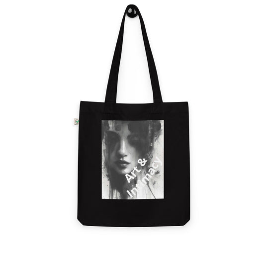 Stoned Face, Art & Intimacy, Organic fashion tote bag.