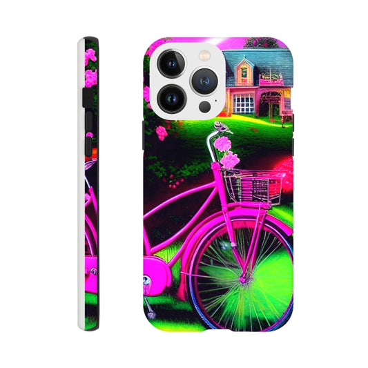 Pink Bicycle Roses - Tough Shock Proof Phone case.