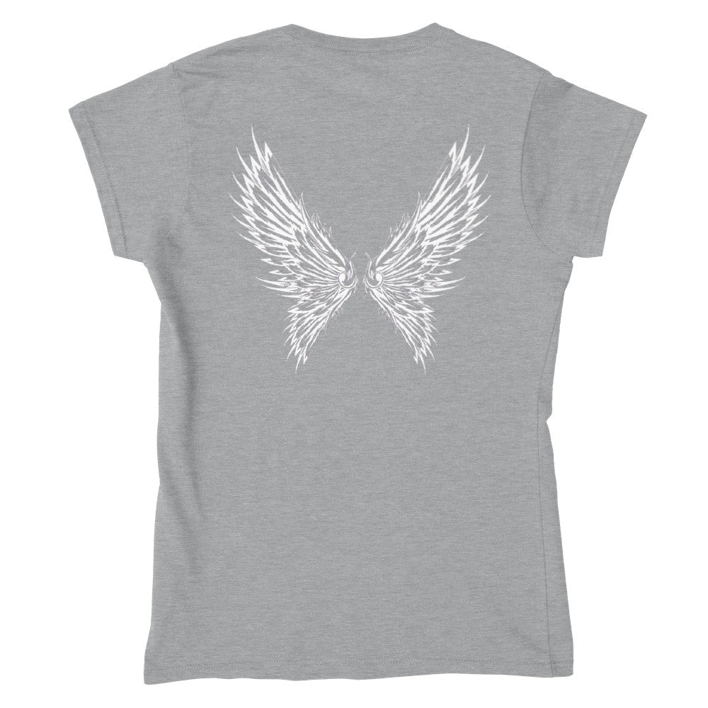 Classic White Angel Wings - Womens Crewneck T-shirt