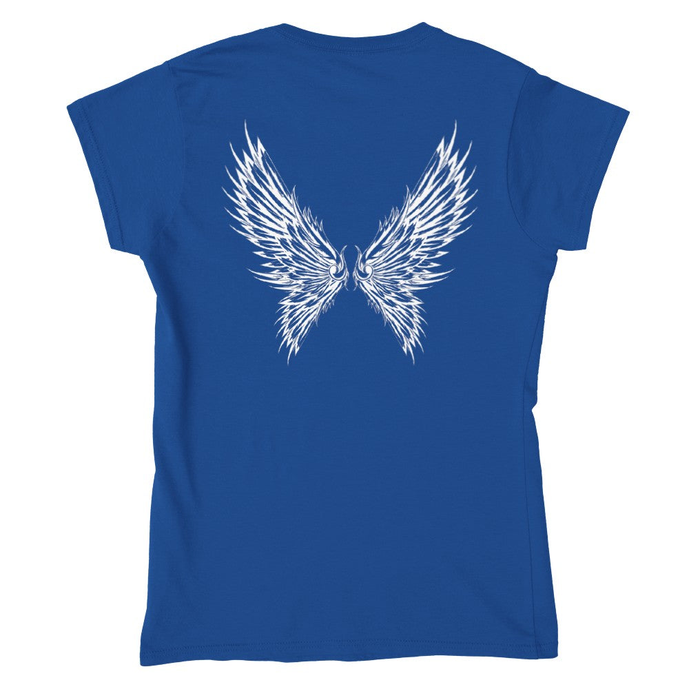 Classic White Angel Wings - Womens Crewneck T-shirt