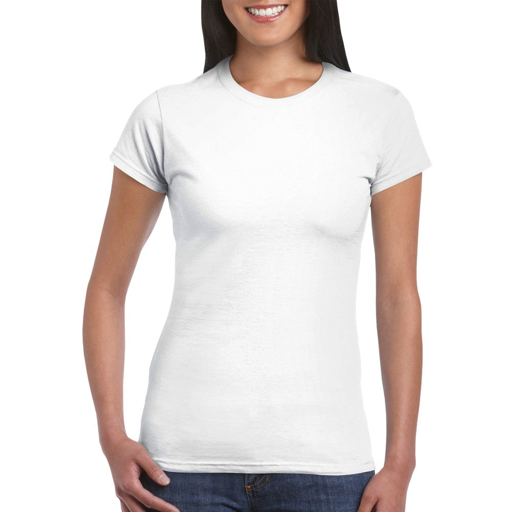 Classic, Black, Angel Wings - Womens Crewneck White T-shirt