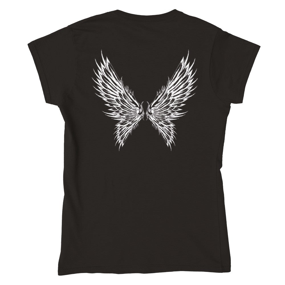 Classic White Angel Wings - Womens Crewneck T-shirt