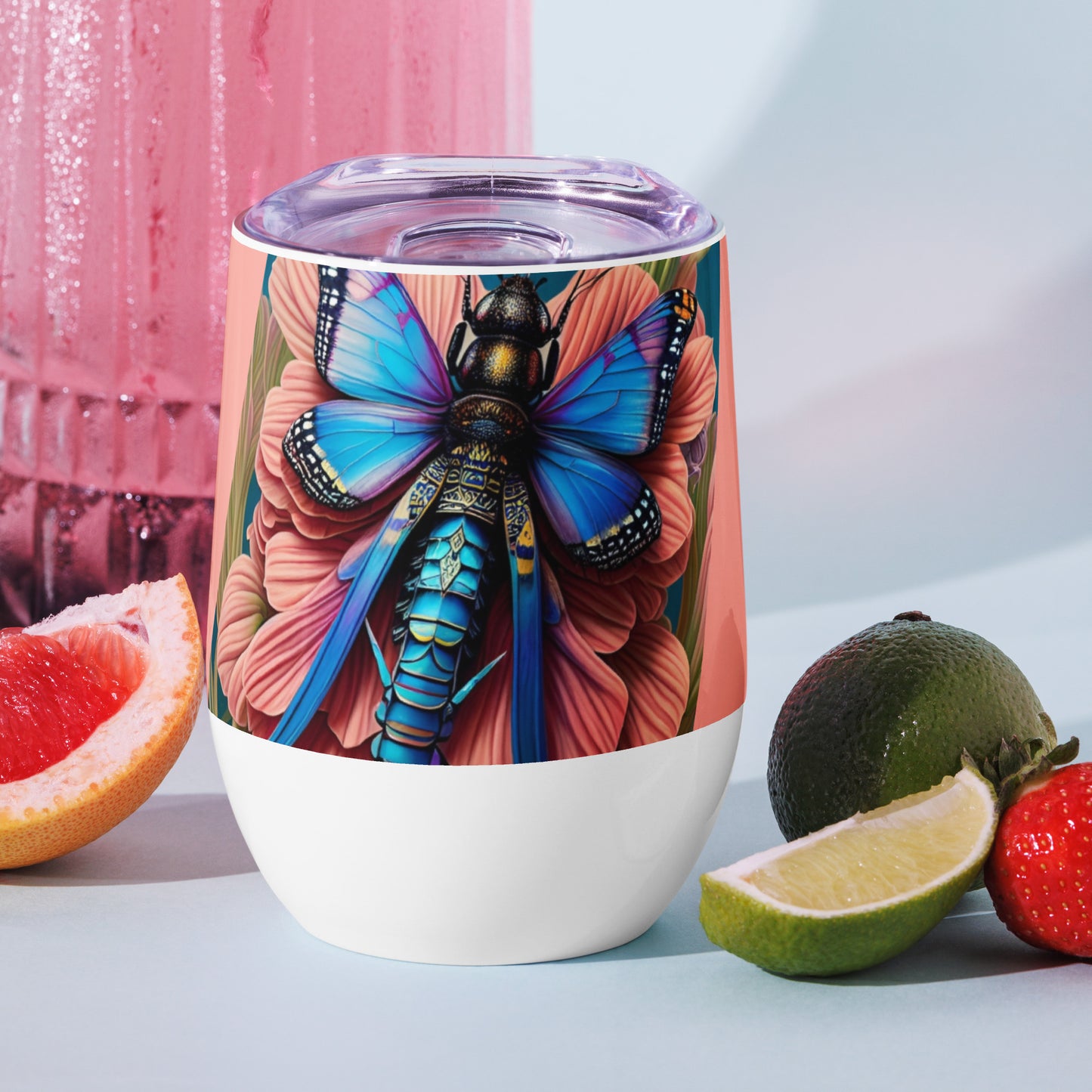 Butterfly Blush, Wine tumbler